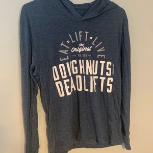 Doughnuts and deadlifts warm up hoodie